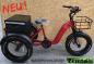 Preview: Elektro Dreirad Zemto-Revom Trike T2, 720 WH, Nabenmotor, dicke Reifen rot